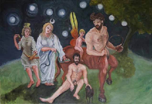 Artemis Hygiea Cupidon Chiron et Aesculap fatigué 